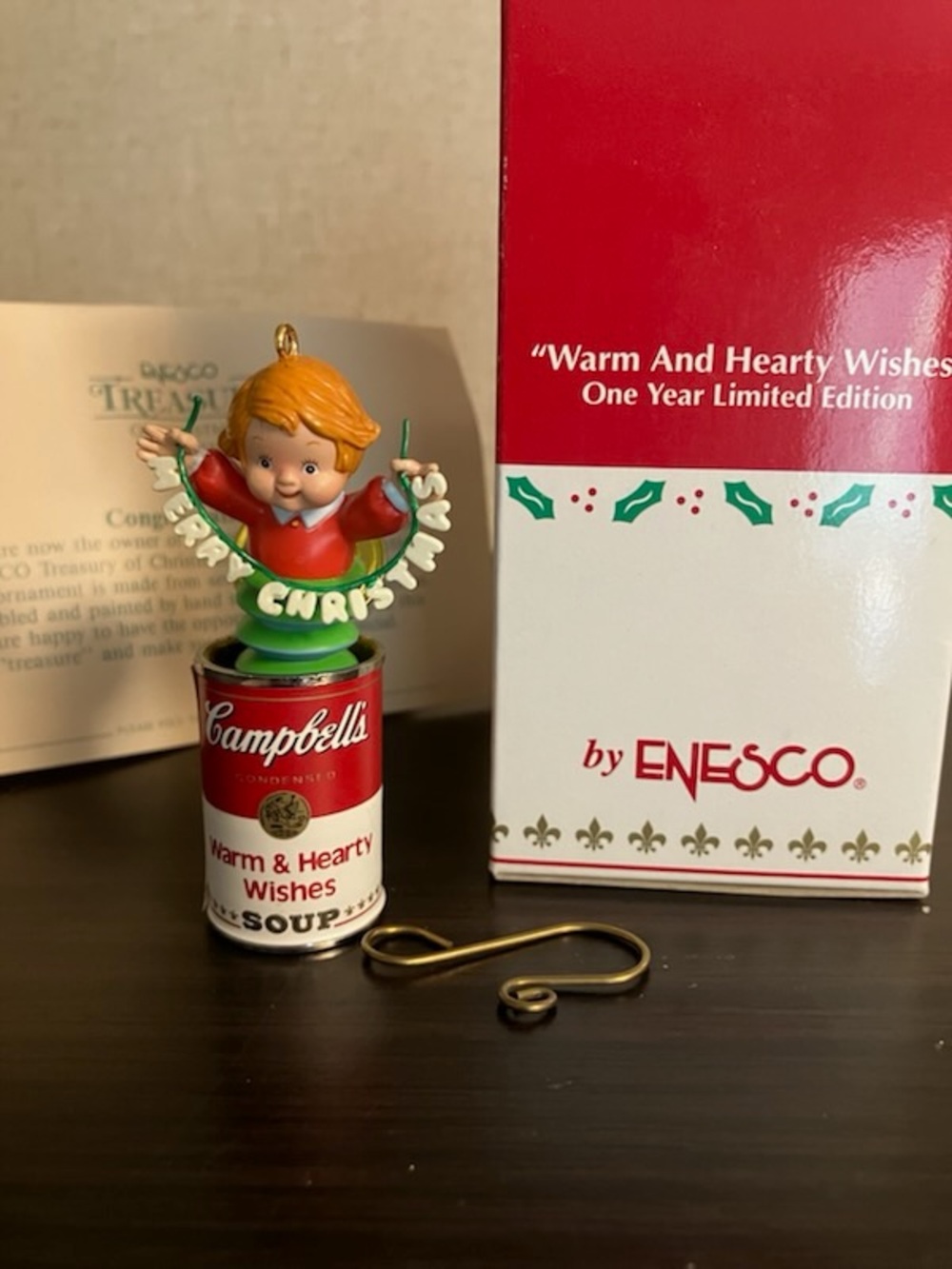 Enesco Red & Green Campbell's 'Warm & Hearty Wishes' Christmas Ornament